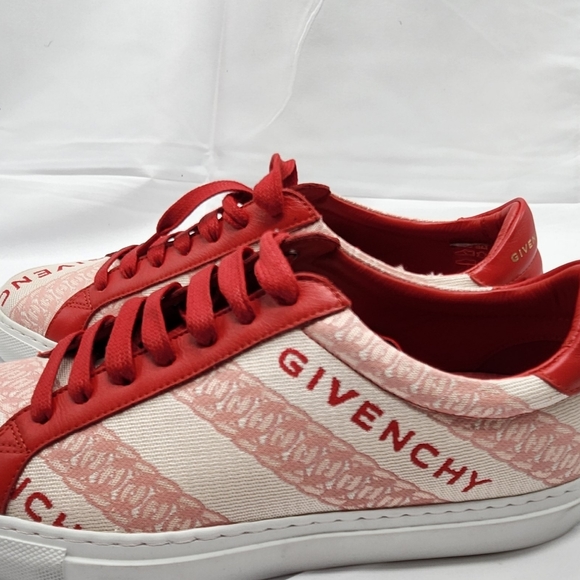 Authenticated Red/Pink Givenchy Leather Printed Sneakers Size 9/39 - Picture 7 of 12